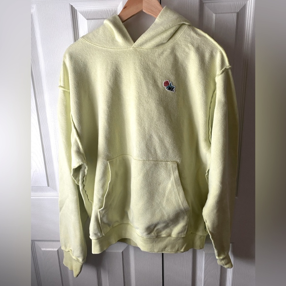 MELODY EHSANI Lemon Zest Rose Reverse Brushed Relaxed Fit Hoodie Sweatshirt SZ M